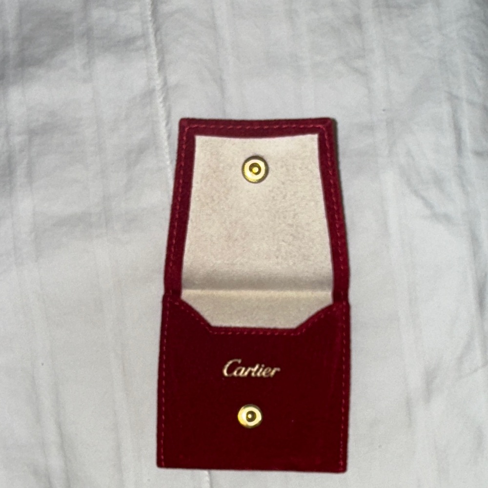 Cartier Red Velvet Snap Pouch with Gold Accents